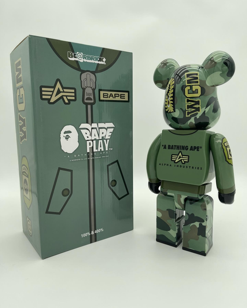 faing002002BE@RBRICK BAPE 400% Игрушка Bearbrick BAPE Camo Shark 400% Оригинал Купить, цена
