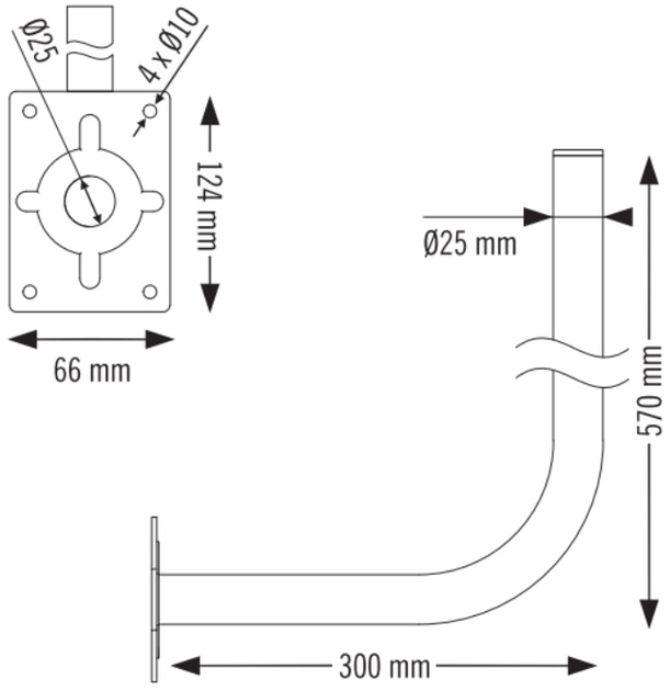 Wspornik antenowy DPM ścienny kolanowy 300 x 570 mm (WS-25300) (5906881179079) - obraz 4