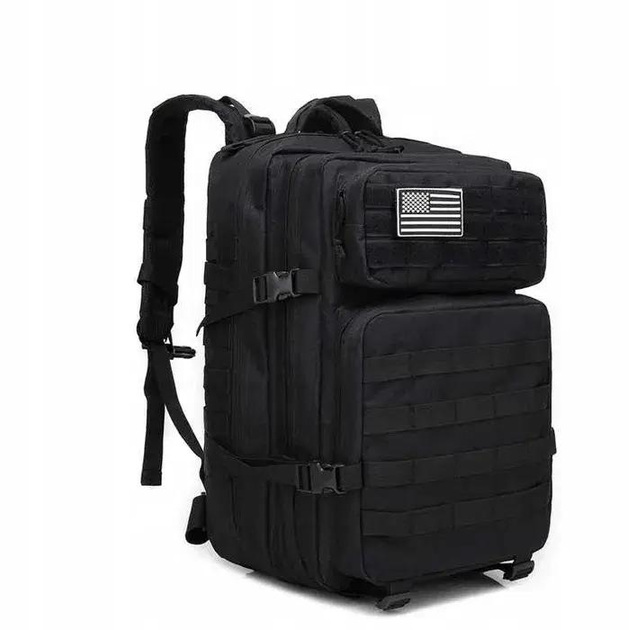 Мужской универсальный рюкзак сумка ранец на плечи функциональный и вместительный 600D Polyester Черный 45 л - изображение 1