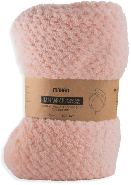 Turban-ręcznik do włosów Mohani Hair Wrap z mikrofibry Różowy (5902802721501) - obraz 1