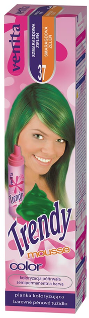 Пінка для волосся Venita Trendy Color Mousse фарбуючий 37 Смарагдово-зелений 75 мл (5902101514200) - зображення 1