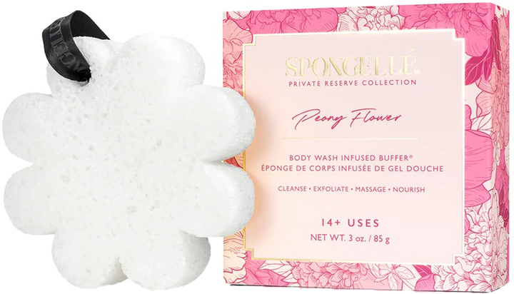 Губка просочена милом Spongelle Boxed Flower для миття тіла Peony Flower (853831008833) - зображення 1