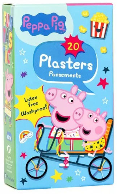 Пластыри для детей Peppa Pig моно 20 шт (5060215551464) - изображение 1