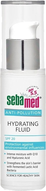 Żel do twarzy Sebamed Anti-Pollution hydrating fluid SPF 20 nawilżający 30 ml (4103040028648) - obraz 1