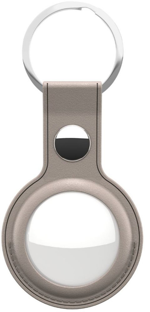 Skórzany brelok KeyBudz Leather Keyring do Apple AirTag Sandy Beige (AT_S1_SBG) - obraz 2