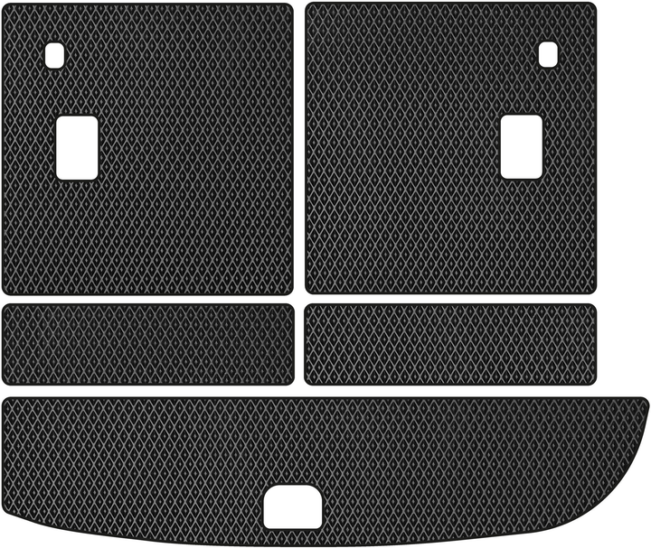 Акція на EVA килимок EVAtech в багажник авто для Hyundai Santa FE (CM) Restyling (Hinged Gas Pedal) 7 seats (2 clips) 2010-2012 2 покоління SUV EU 5 шт Black від Rozetka