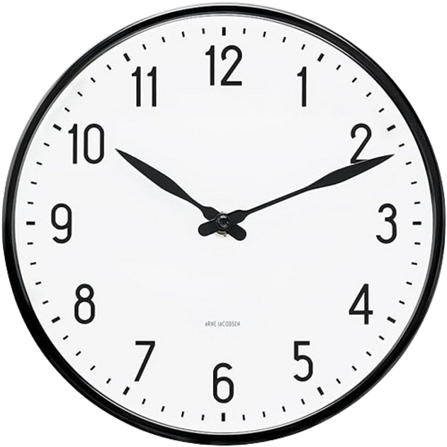 Zegar ścienny Arne Jacobsen Station Black (43633) - obraz 1