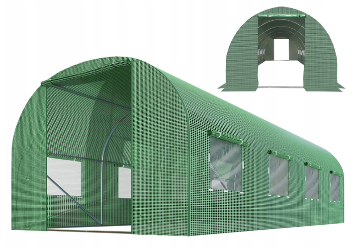 Садовая теплица с окнами Plonos 10m2 Зеленая = 400х250х200 см (4973 ...