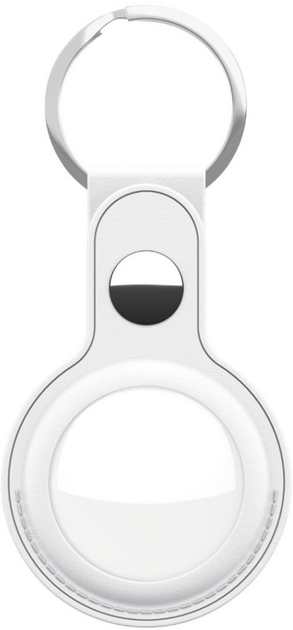Шкіряний брелок KeyBudz Leather Keyring для Apple AirTag (2 Pack) White (AT2_S1_WHT) - зображення 1
