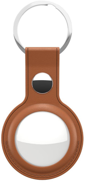 Skórzany brelok KeyBudz Leather Keyring do Apple AirTag Tan (AT_S1_TAN) - obraz 2