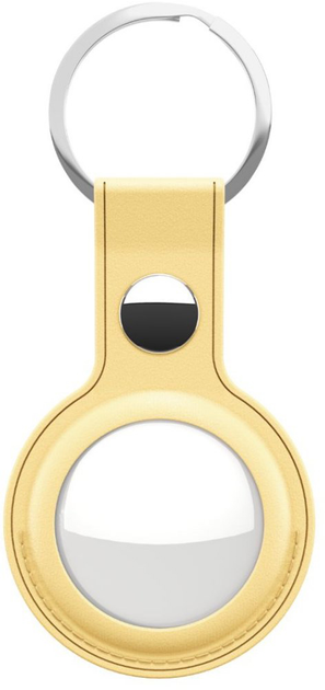 Skórzany brelok KeyBudz Leather Keyring do Apple AirTag (2 Pack) Pastel Yellow (AT2_S1_PYL) - obraz 2