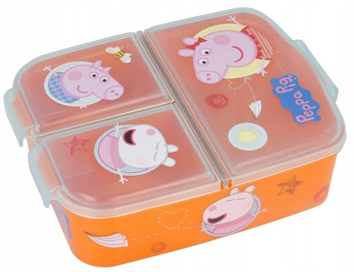 Pojemnik na lunch Euromic Multi Compartment Sandwich Box Peppa Pig 1 l (8412497139200) - obraz 1