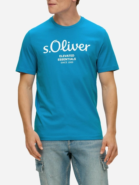 Koszulka męska s.Oliver 10.3.11.12.130.2141458-62D1 S Niebieska (4099975042814) - obraz 1