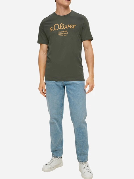 Футболка чоловіча s.Oliver 10.3.11.12.130.2141458-79D2 2XL Хакі (4099975043156) - зображення 3