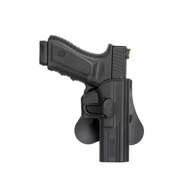 Тактична пластикова кобура Amomax для пістолета Glock 17/22/31. Колір: Чорний, AM-G17G2 - зображення 2