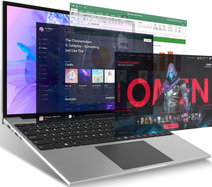 Ноутбук 16" Jumper EZbook S5 Max Intel Celeron J4105 RAM 4GB SSD 128GB + eMMC 128GB Windows 11 - зображення 3