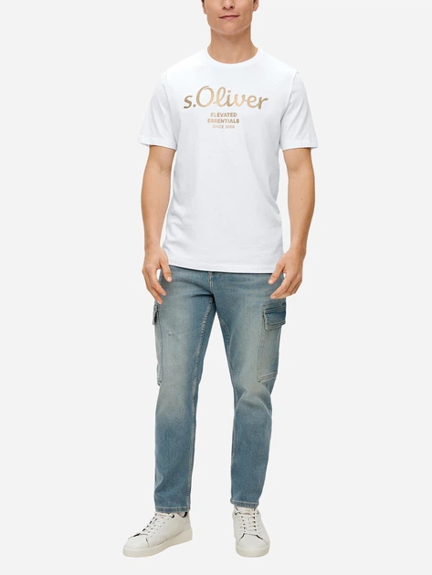Koszulka męska s.Oliver 10.3.11.12.130.2141458-01D2 XL Biała (4099975042548) - obraz 3