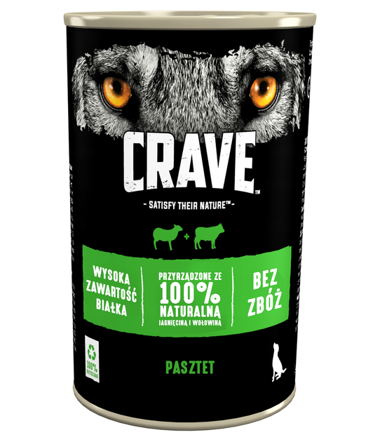 Mokra karma dla psów Crave z jagnięciną i wołowiną 400 g (4008429130854) - obraz 1
