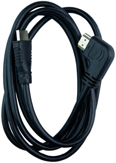 Kabel DPM HDMI to HDMI wtyk kątowy płaski 1.5 m czarny (BMHDMI15B) (5906881203507) - obraz 2
