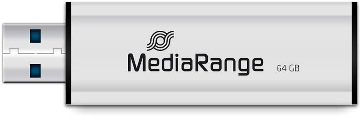 Флеш пам'ять USB MediaRange 64GB USB 3.0 Black/Silver (4260283113439) - зображення 3