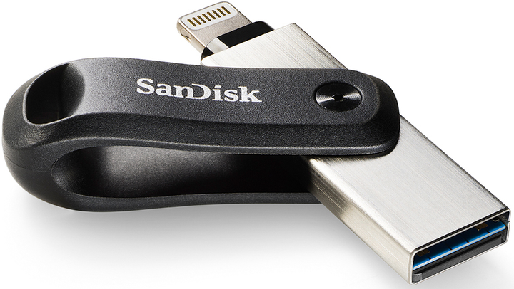 Флеш пам'ять USB SanDisk iXpand Go 64GB USB 3.0 + Lightning Black/Silver (SDIX60N-064G-GN6NN) - зображення 4