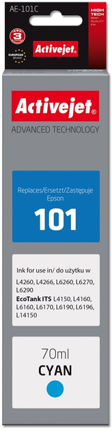 Чорнило Activejet Supreme AE-101C для Epson 101 Cyan - зображення 1