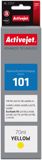 Чорнило Activejet Supreme AE-101Y для Epson 101 Yellow - зображення 1