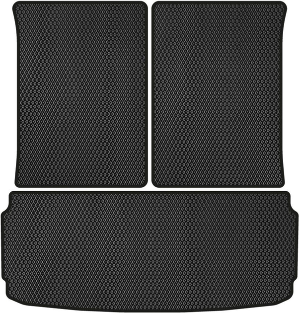 Акція на EVA килимок EVAtech в багажник авто для Mercedes-Benz GL-Class (X166) 7 seats 2012-2015 2 покоління SUV USA 3 шт Black від Rozetka