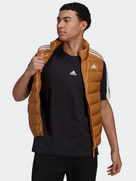 Теплий жилет пуховий чоловічий Adidas Ess Down Vest HK4651 L Коричневий (4065432007405) - зображення 1