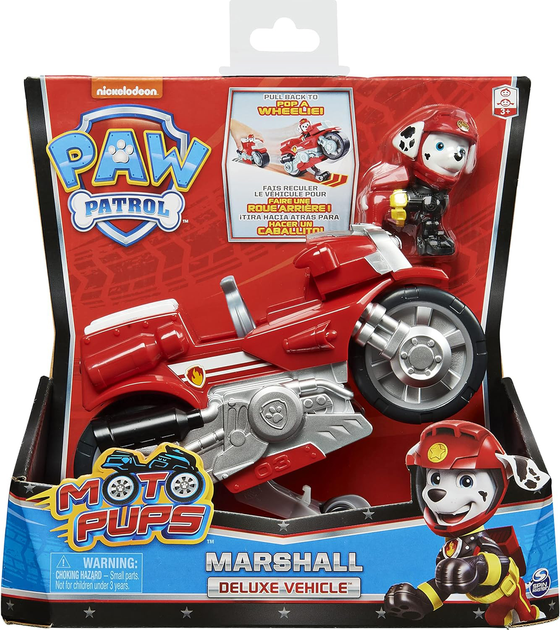 Мотоцикл Spin Master Paw Patrol Moto Pups Marshall Deluxe Vehicle з фігуркою (0778988319468) - зображення 1