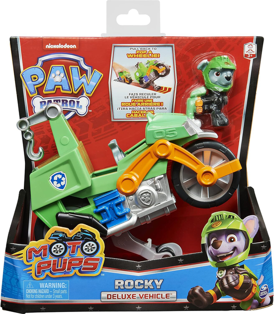 Мотоцикл Spin Master Paw Patrol Moto Pups Rocky Deluxe Vehicle з фігуркою (0778988361948) - зображення 1