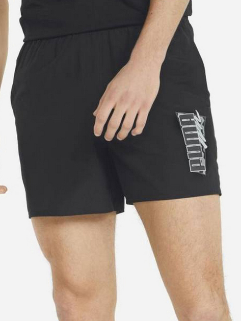 Spodenki sportowe męskie Puma Graphic Woven Shorts 848578-01 2XL 5" Czarne (4064535364583) - obraz 1