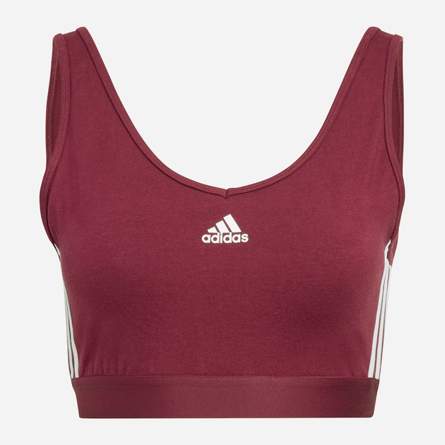 Top sportowy fitness damski Adidas W 3S Cro H10190 XXS Bordowy (4064055455273) - obraz 1