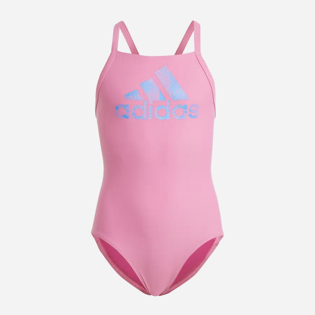 Młodzieżowy strój kąpielowy jednoczęściowy na basen dla dziewczynki Adidas Big Logo Suit IA5416 164 cm Różowy (4066761010227) - obraz 1