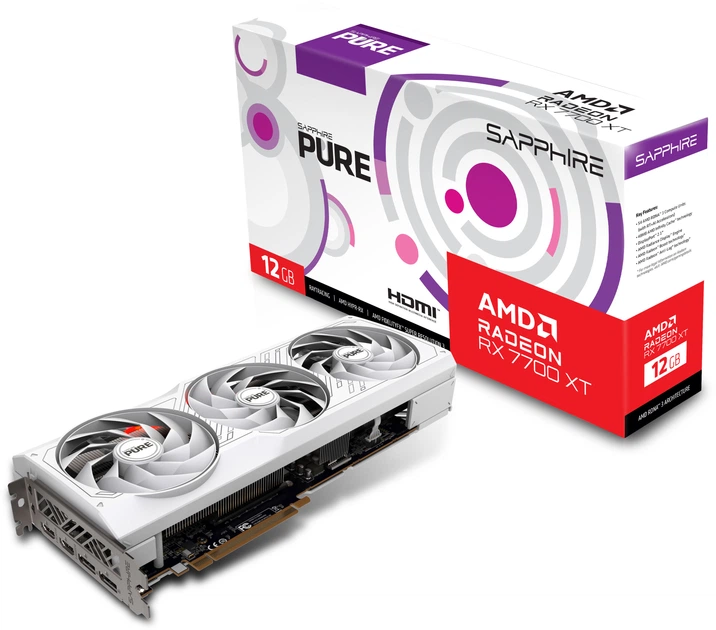 Видеокарта Sapphire PCI-Ex Radeon RX 7700 XT PURE GAMING OC 12GB