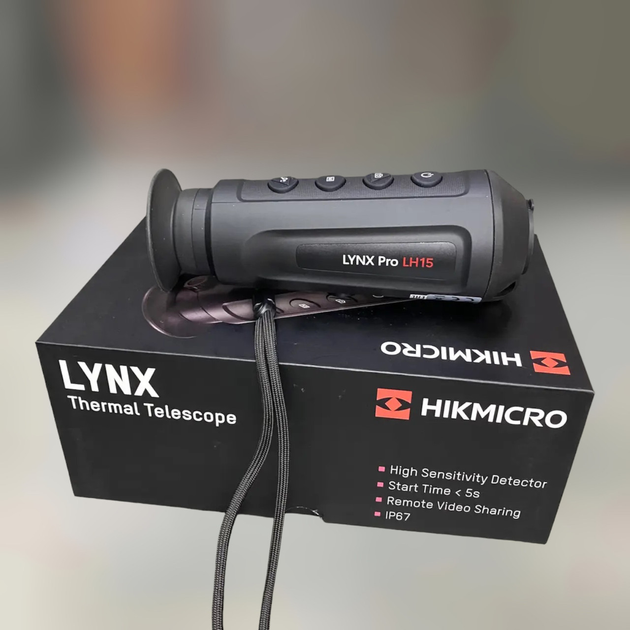 Тепловізійний монокуляр HikMicro LYNX Pro LH15, 384×288, 50 Гц, об'єктив 15 мм, LCOS 1280×960, Wi-Fi - зображення 1