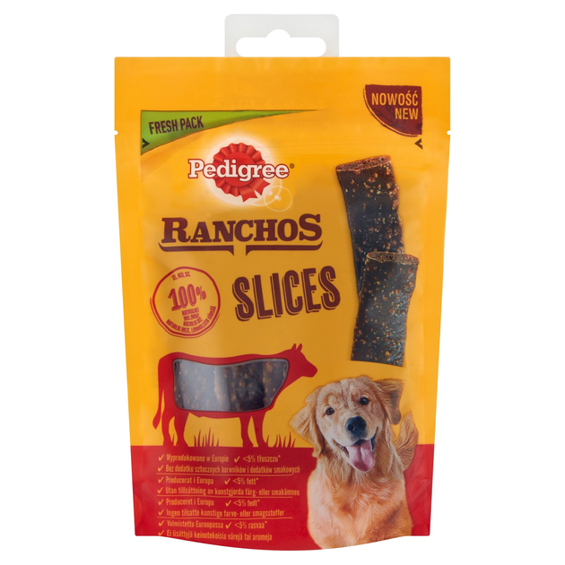 Ласощі для собак Pedigree Ranchos Slices яловичина 60 г (5998749141670) - зображення 1