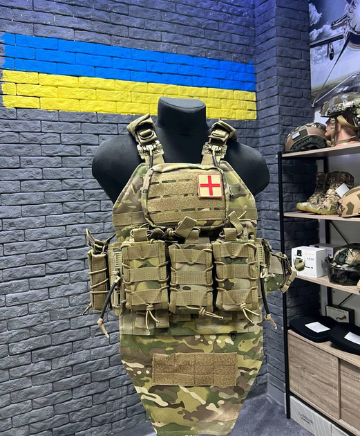 Плитоноска Multicam 4 точки быстрого сброса + напашник - изображение 1