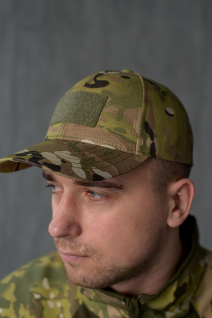 Мужская кепка с липучкой под шеврон цвет мультикам / Бейсболка мультикам M - изображение 1