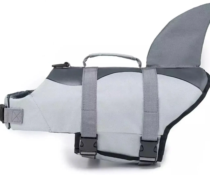 Спасательный жилет для собак Shark Design, M Серый - Фото 2 Спасательный жилет для собак Shark Design, M Серый - изображение 2