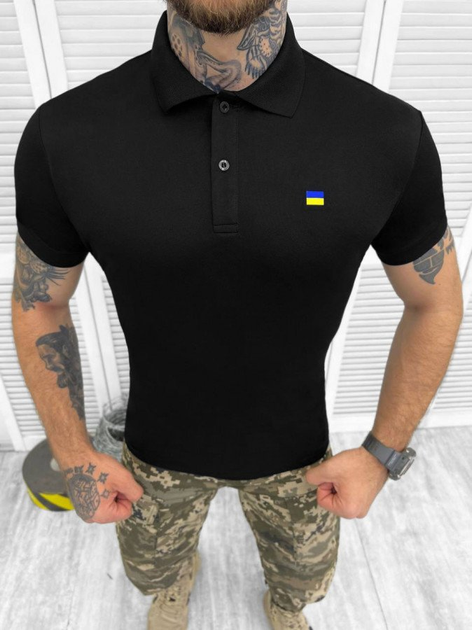 Поло Украина black Лр6288 XXXL - изображение 2