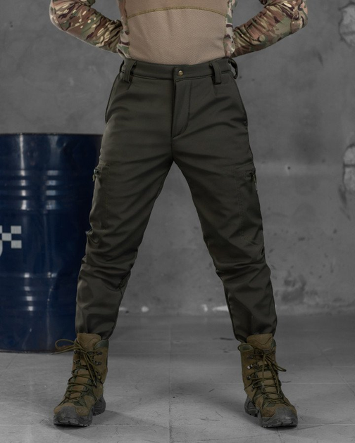 Тактические штаны Softshell oliva с резинкой Вт7618 XS - изображение 1