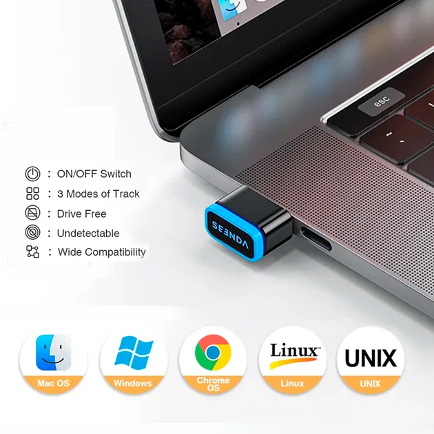 Симулятор комп'ютерної миші SeenDa DK16 Jiggler Mouse Чорний (1013