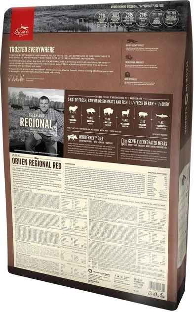 Сухой корм для собак Orijen Regional Red для всех пород с говядиной 6 кг (o18460) - изображение 2