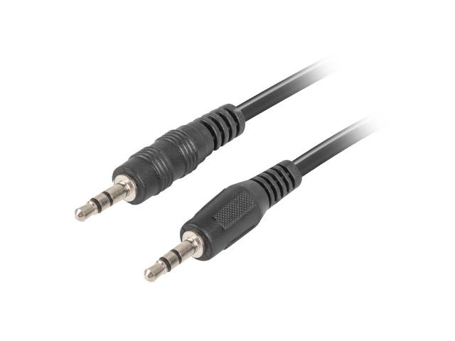 Kabel audio stereo LANBERG mini-jack 3.5 mm M/M 1.2 m Czarny (CA-MJMJ-10CC-0012-BK) - obraz 1