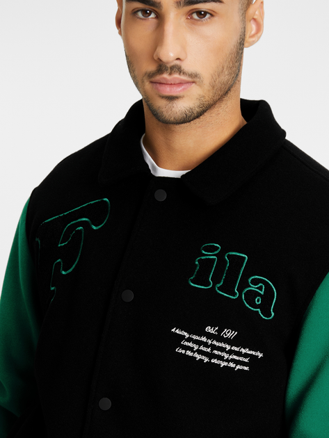 Бомбер чоловічий Fila FAM0558 83297 M Чорний/Зелений (4064556498427) - зображення 3