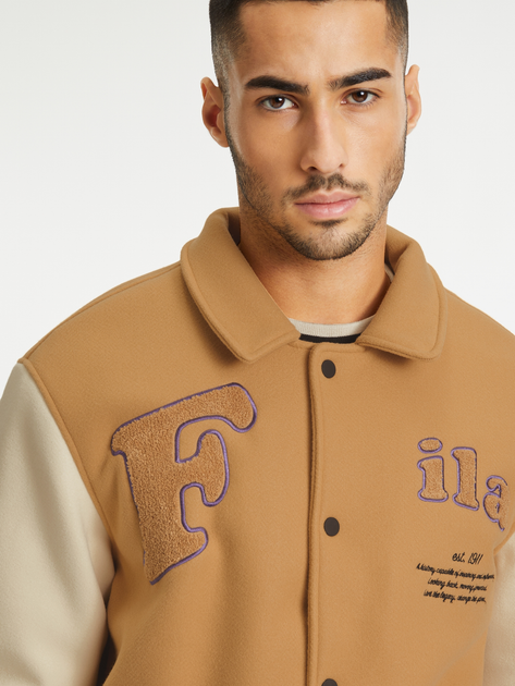 Бомбер чоловічий Fila FAM0558-73060 L Бежевий/Пісочний (4064556498359) - зображення 3