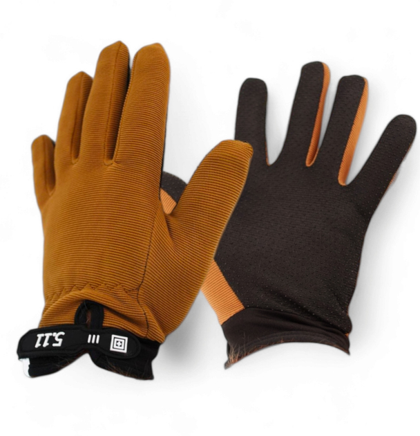 Тактичні рукавички з пальцями трикотажні 9061_Beige - зображення 1
