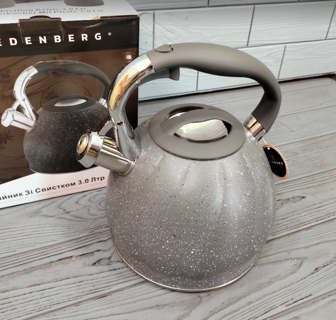Чайник Edenberg 3л из нержавеющей стали со свистком (EB-1904 Gray) - изображение 4