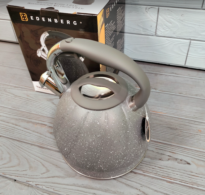 Чайник Edenberg 3л из нержавеющей стали со свистком (EB-1904 Gray) - изображение 5